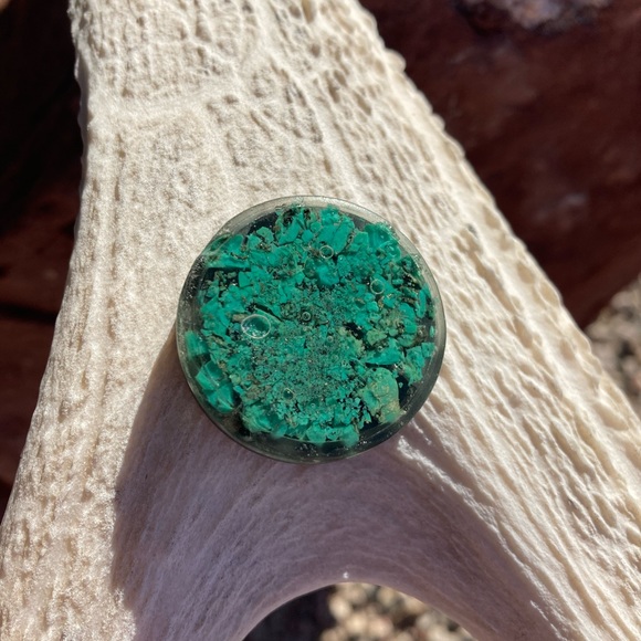 Turquoise Golf Ball Marker Green Blue Infused Epoxy - Picture 4 of 5